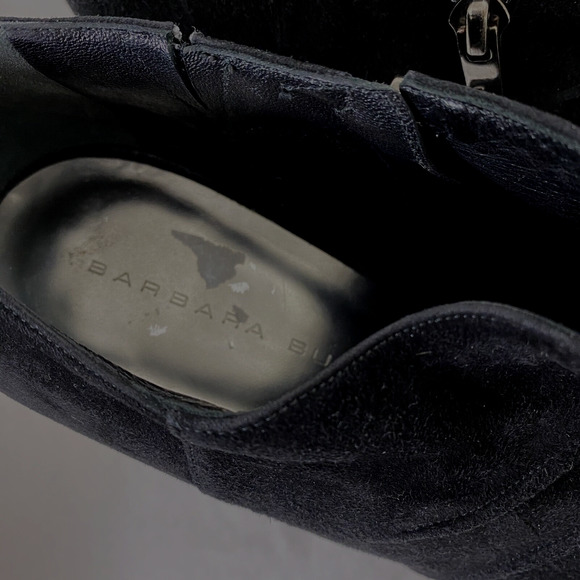 Barbara Bui Platform Pump Boot Bootie Black Platform Pleated Slim Heel Z… - Picture 9 of 12